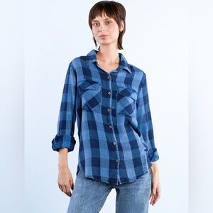 Blue Plaid Button Down Shirt